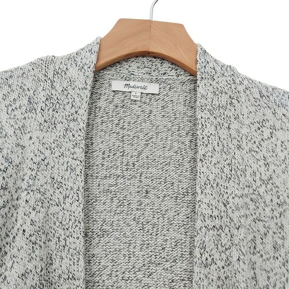 Madewell Open Cardigan Sweater Womens Small Gray Marled Long Sleeve 100% Cotton - Picture 3 of 13